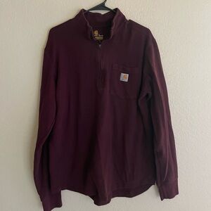 Men’s Carhartt Relaxed Fit Quarter Zip Sweater - Maroon
